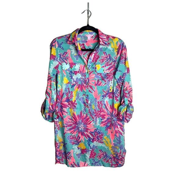 Lilly Pulitzer Women's Size XS Captiva Tunic Dress Cover-Up Trippin & Sippin - Picture 1 of 10
